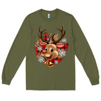Army Green reindeer christmas Long Sleeve Tee - Zillion Design Studio