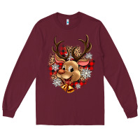 Burgundy reindeer christmas Long Sleeve Tee - Zillion Design Studio