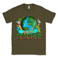 Army Green sped teacher with earth globe Classic Tee - texasbilliewilder