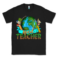 Black sped teacher with earth globe Classic Tee - texasbilliewilder