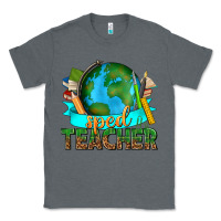 Charcoal Heather sped teacher with earth globe Classic Tee - texasbilliewilder