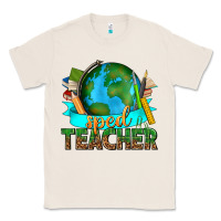 Natural sped teacher with earth globe Classic Tee - texasbilliewilder