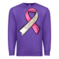 Purple breast cancer sport ribbons Premium Sweatshirt - AdoDesignShop