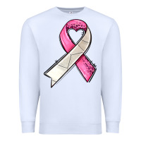 White breast cancer sport ribbons Premium Sweatshirt - AdoDesignShop