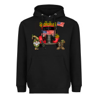 Black america soldier truck Heavyweight Hoodie - CowhideDigitalArt