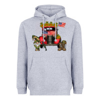 Heather Grey america soldier truck Heavyweight Hoodie - CowhideDigitalArt