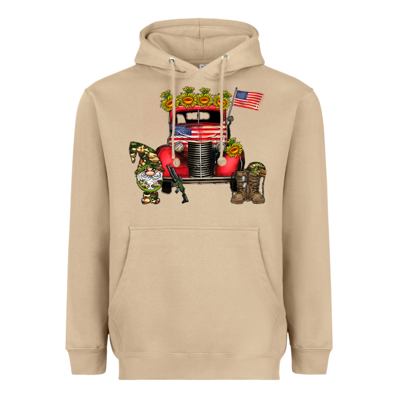America Soldier Truck Heavyweight Hoodie by CowhideDigitalArt | Teevron