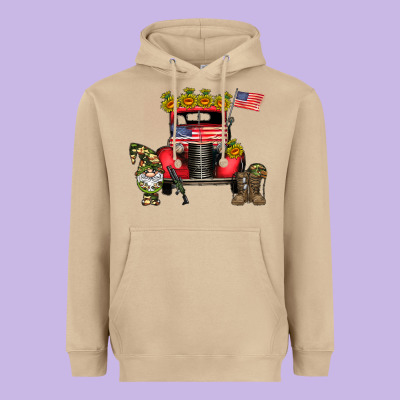 America Soldier Truck Heavyweight Hoodie Designed By Cowhidedigitalart