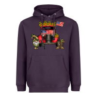 Plum america soldier truck Heavyweight Hoodie - CowhideDigitalArt