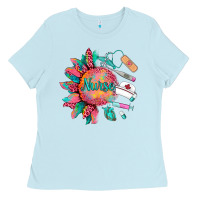 Baby Blue western  nurse medical instruments Ladies Tee - BarkalooDesign