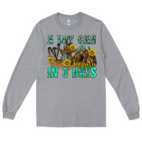 Heather Grey a lot can happen in 3 days western Long Sleeve Tee - texasbilliewilder