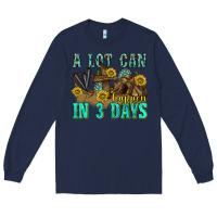 Navy a lot can happen in 3 days western Long Sleeve Tee - texasbilliewilder