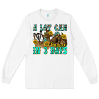White a lot can happen in 3 days western Long Sleeve Tee - texasbilliewilder