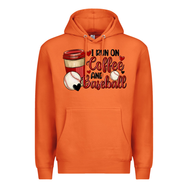 I Run On Coffee And Baseball Premium Hoodie by MaliasSmallBusiness | Teevron