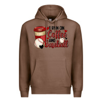 Chestnut i run on coffee and baseball Premium Hoodie - MaliasSmallBusiness