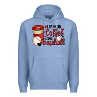 Colony Blue i run on coffee and baseball Premium Hoodie - MaliasSmallBusiness
