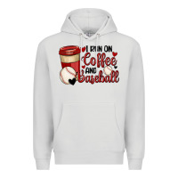 Dove Grey i run on coffee and baseball Premium Hoodie - MaliasSmallBusiness