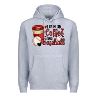 Heather Grey i run on coffee and baseball Premium Hoodie - MaliasSmallBusiness