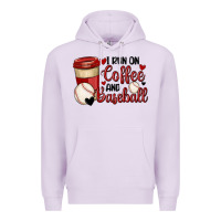 Lilac i run on coffee and baseball Premium Hoodie - MaliasSmallBusiness