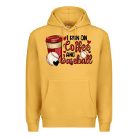 Mustard i run on coffee and baseball Premium Hoodie - MaliasSmallBusiness
