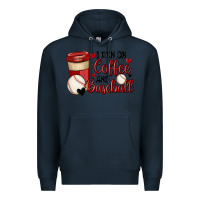 Navy i run on coffee and baseball Premium Hoodie - MaliasSmallBusiness