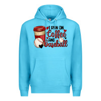 Ocean Blue i run on coffee and baseball Premium Hoodie - MaliasSmallBusiness