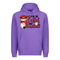 Purple i run on coffee and baseball Premium Hoodie - MaliasSmallBusiness