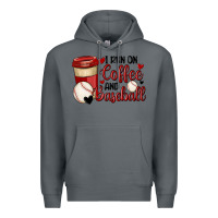 Rock i run on coffee and baseball Premium Hoodie - MaliasSmallBusiness