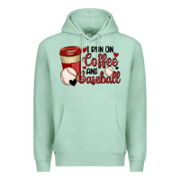 Seafoam i run on coffee and baseball Premium Hoodie - MaliasSmallBusiness