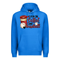 True Royal i run on coffee and baseball Premium Hoodie - MaliasSmallBusiness
