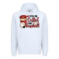 White i run on coffee and baseball Premium Hoodie - MaliasSmallBusiness