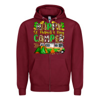Burgundy happy st. patrick's day camper Zipper Hoodie - Zillion Design Studio