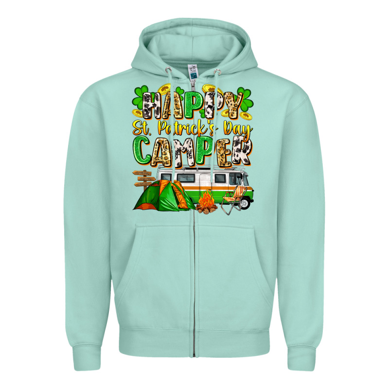 Happy St. Patrick's Day Camper Zipper Hoodie by Zillion Design Studio | Teevron