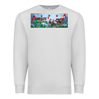 Dove Grey merry christmas with santa sleigh Premium Sweatshirt - BundleAndBundleShop