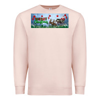 Pale Pink merry christmas with santa sleigh Premium Sweatshirt - BundleAndBundleShop