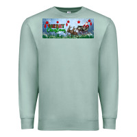 Seafoam merry christmas with santa sleigh Premium Sweatshirt - BundleAndBundleShop