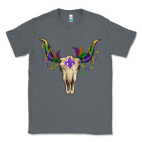 Charcoal Heather mardi gras bullskull Classic Tee - RanaPortraitStore