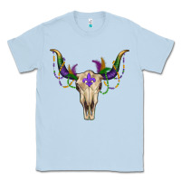 Dusty Blue mardi gras bullskull Classic Tee - RanaPortraitStore