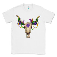 White mardi gras bullskull Classic Tee - RanaPortraitStore