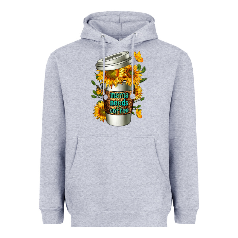 Mama Needs Coffee Cup Heavyweight Hoodie by FaDigitalArtStudio | Teevron