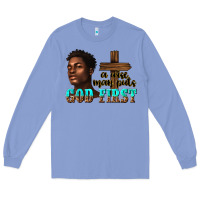 Colony Blue a wise man puts god first Long Sleeve Tee - texasbilliewilder