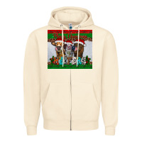 Sandshell merry christmas heifers Zipper Hoodie - RanaPortraitStore