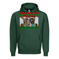 Sports Green merry christmas heifers Zipper Hoodie - RanaPortraitStore