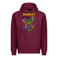 Burgundy mommy of the birthday boy Premium Hoodie - MaliasSmallBusiness
