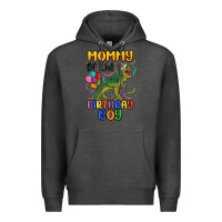 Charcoal Heather mommy of the birthday boy Premium Hoodie - MaliasSmallBusiness