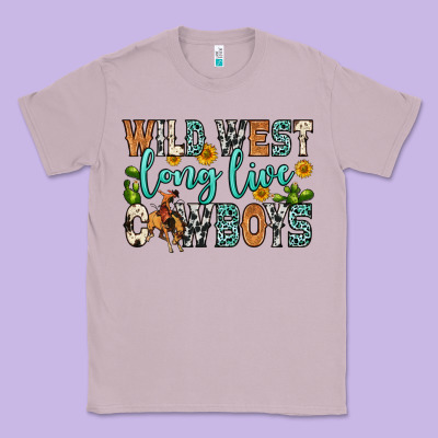 Wild West Long Live Cowboys Classic Tee Designed By Zillion Design Studio
