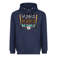 Navy baseball mama mama mama Heavyweight Hoodie - CowhideDigitalArt