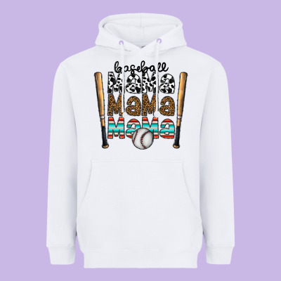Baseball Mama Mama Mama Heavyweight Hoodie Designed By Cowhidedigitalart