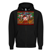 Black merry christmas cow pig and horse Zipper Hoodie - RanaPortraitStore