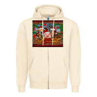 Sandshell merry christmas cow pig and horse Zipper Hoodie - RanaPortraitStore